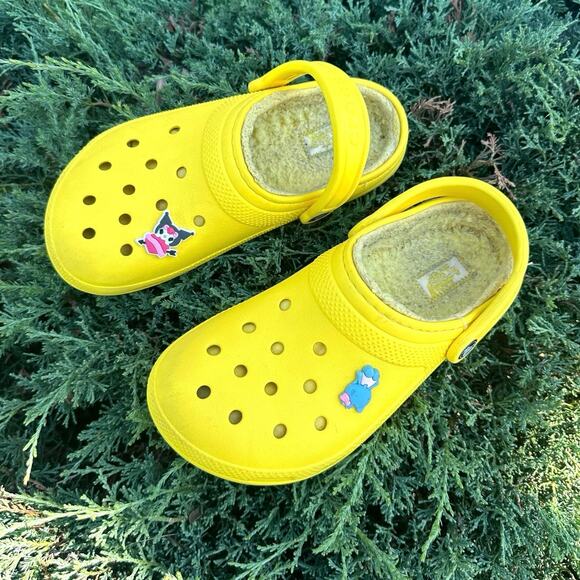 Crocs‎ Classic Lined Clogs Unisex Size M6 W8 Yellow Sandals - Picture 3 of 15